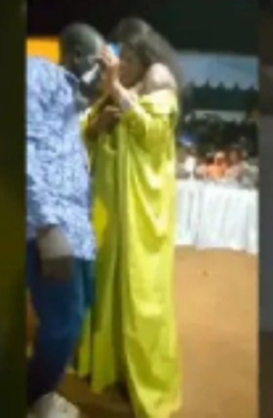 Moment female pastor was caught on camera breastfeeding her church member for breakthrough.